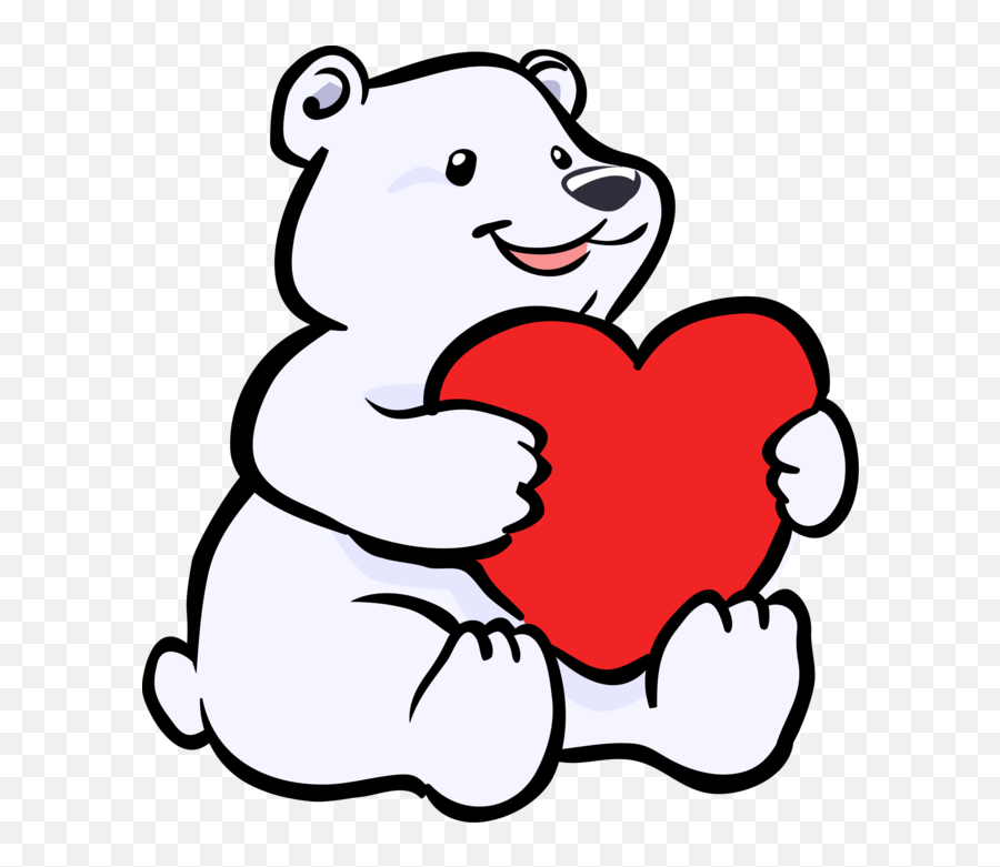 Vector Illustration Of Arctic Polar Bear With Valentineu0027s - Polar Bear With Heart Emoji,Polar Bear Emoji