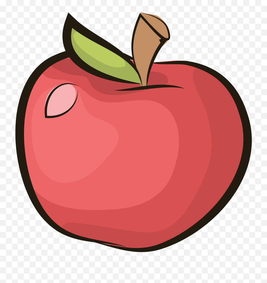 Red Apple With Leaf Clipart - Jabko Clipart Emoji,Red Apple Emoji