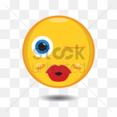 Winking Smiley With Sexy Lips Vector Image - Circle Emoji,Pout Emoticon