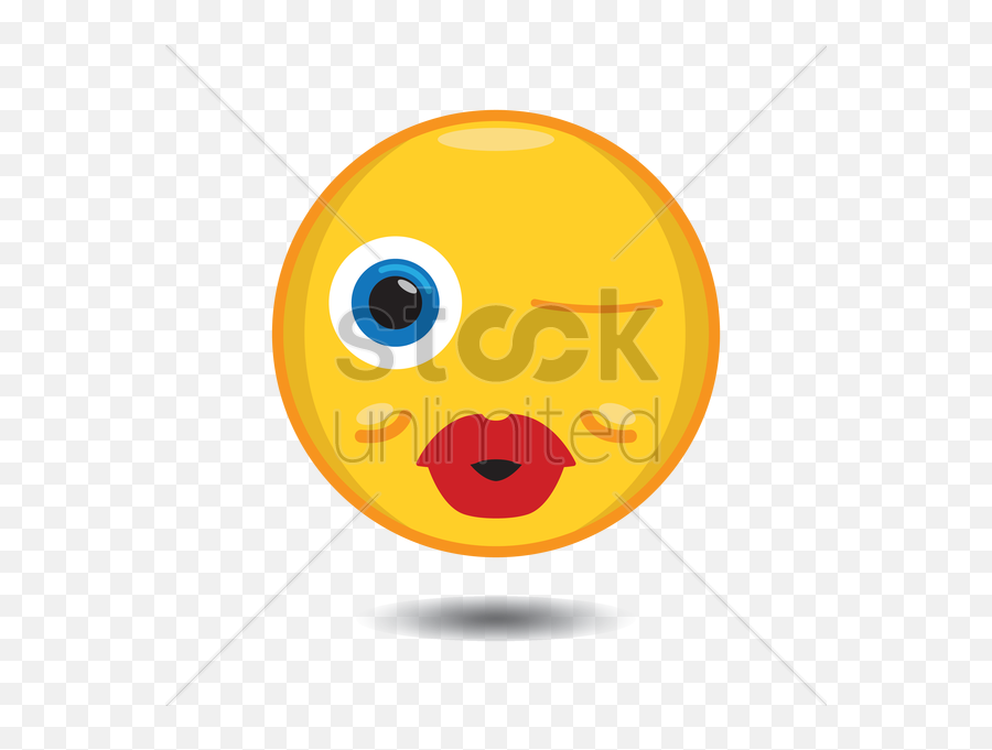 Winking Smiley With Sexy Lips Vector Image - Circle Emoji,Pout Emoticon