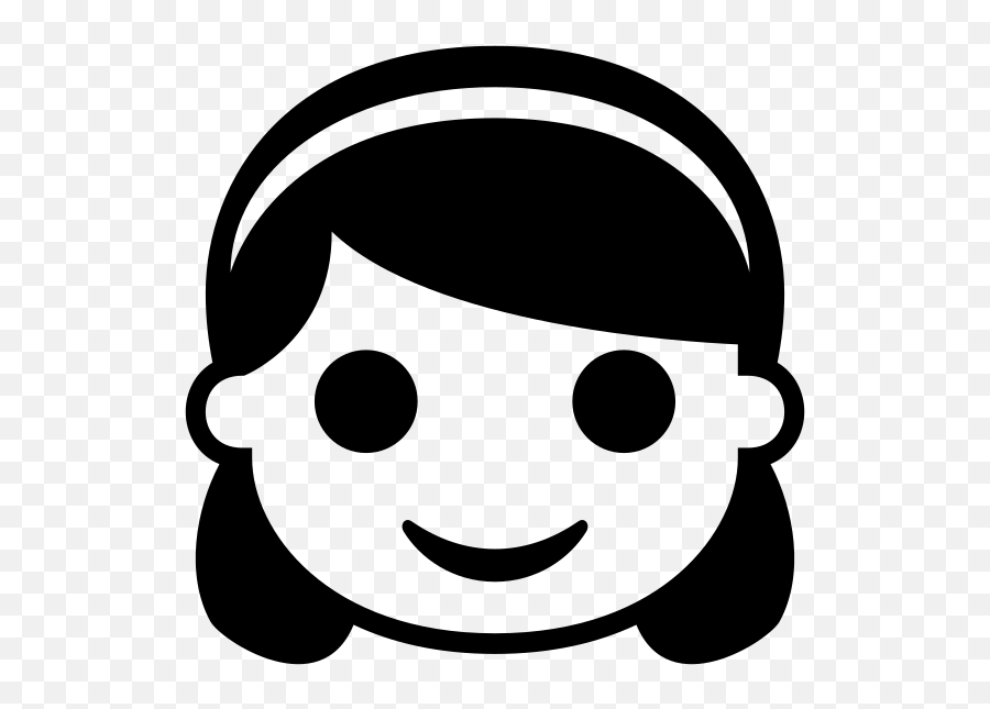 Emojione Bw 1f467 - Girl Emoji Black And White,Black Shrug Emoji