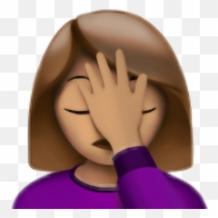 Facepalm Facepalmemoji Girl Emoji Iphone - Face Palm Emoji Transparent,Facepalm Emoji Iphone