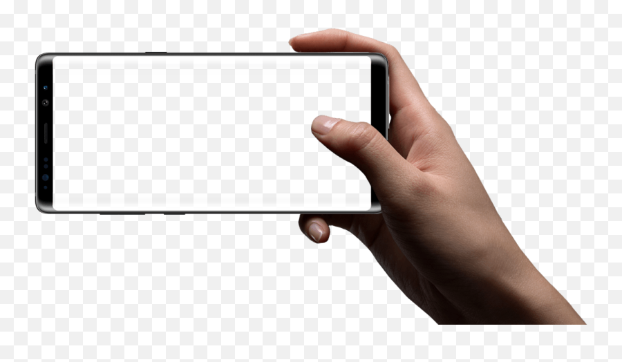 Hand Holding The Galaxy Note8 In - Mobile In Hand Png Emoji,Note 8 Emoji