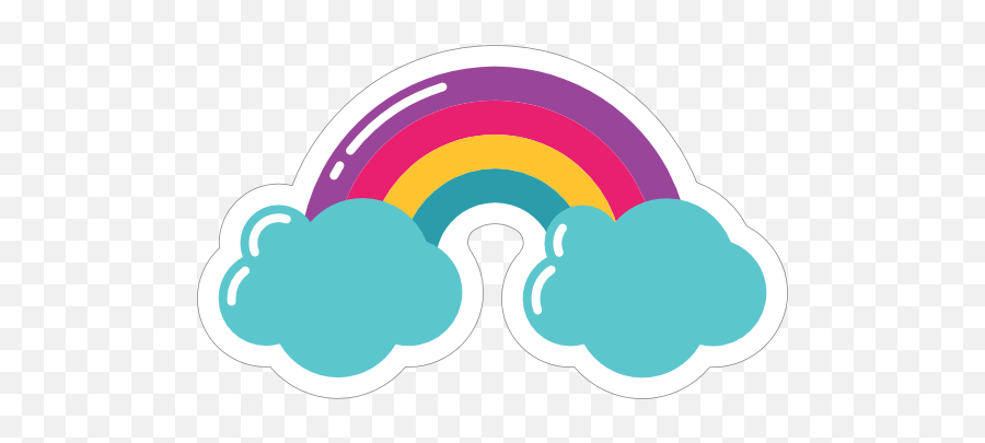 Rainbow And Clouds Hippie Sticker - Cute Rainbow Sticker Emoji,Mushroom Cloud Emoji