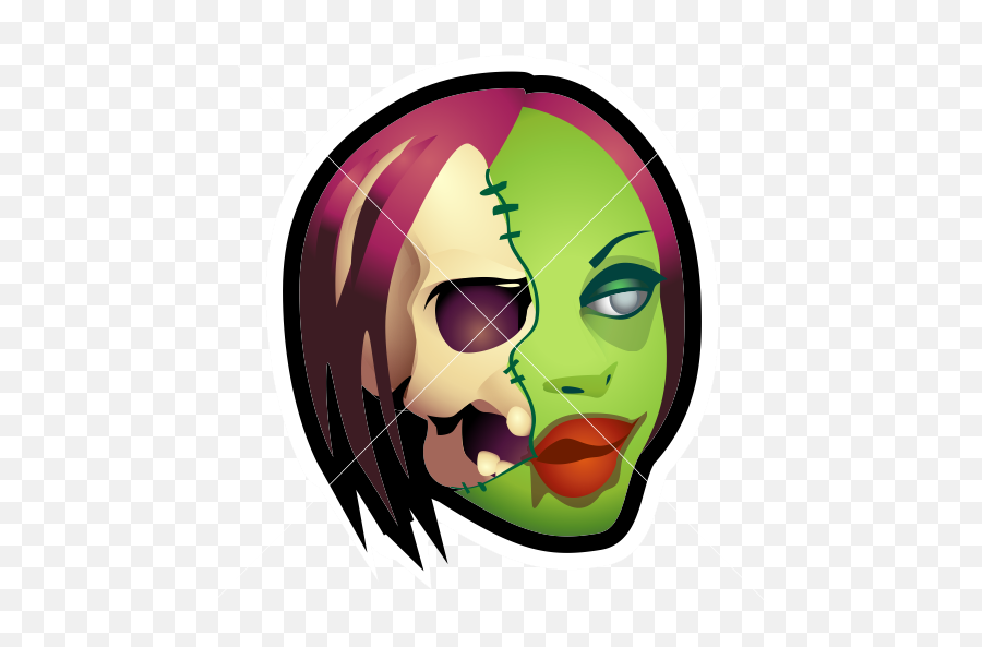 Horror Zombie Monster Girl - Illustration Emoji,Horror Face Emoji