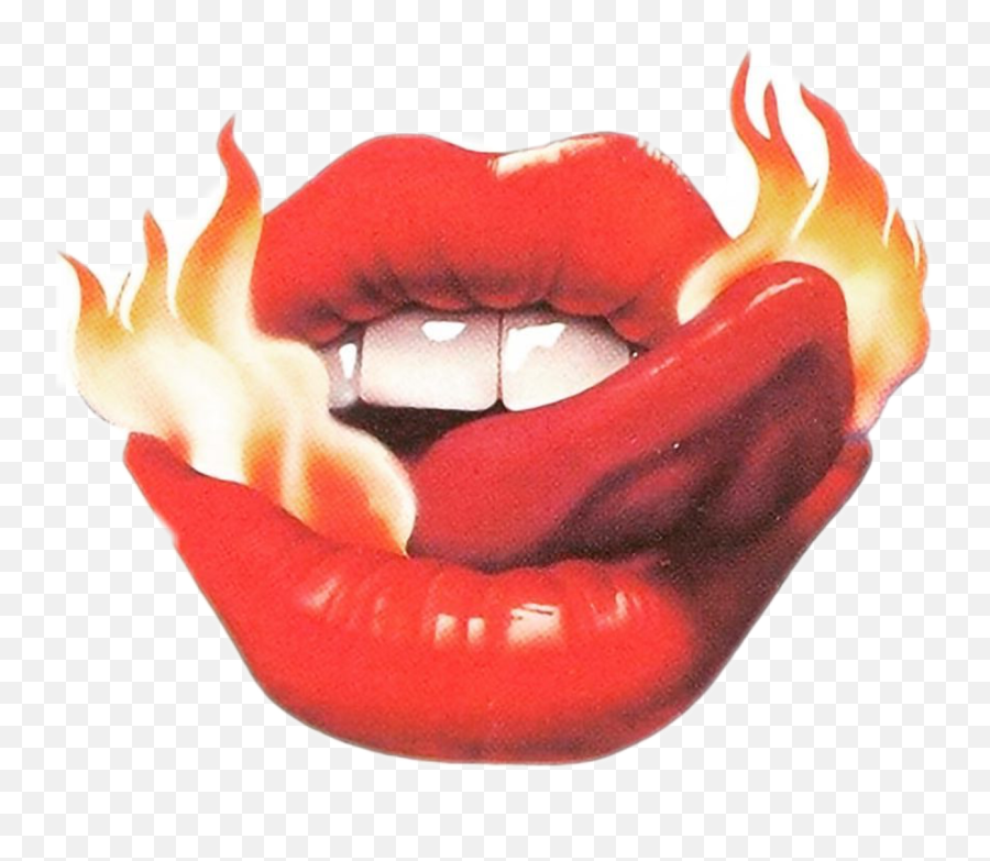 Flames Red Lickinglips Licking Sexy Emoji,Tongue Licking Emoji
