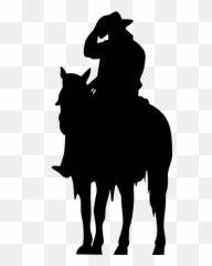Cowboy Resting On A Horse Sticker - Cowboy On Horse Png Silhouette Emoji,Flag Horse Dancer Music Emoji