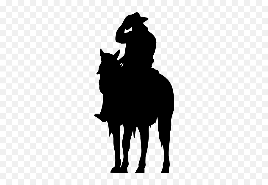 Cowboy Resting On A Horse Sticker - Cowboy On Horse Png Silhouette Emoji,Flag Horse Dancer Music Emoji