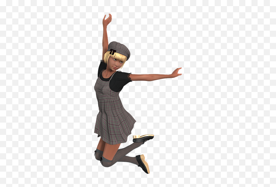 Girl Teenager Jump - Teenager Jump Emoji,Dancing Girl Emoji Costume