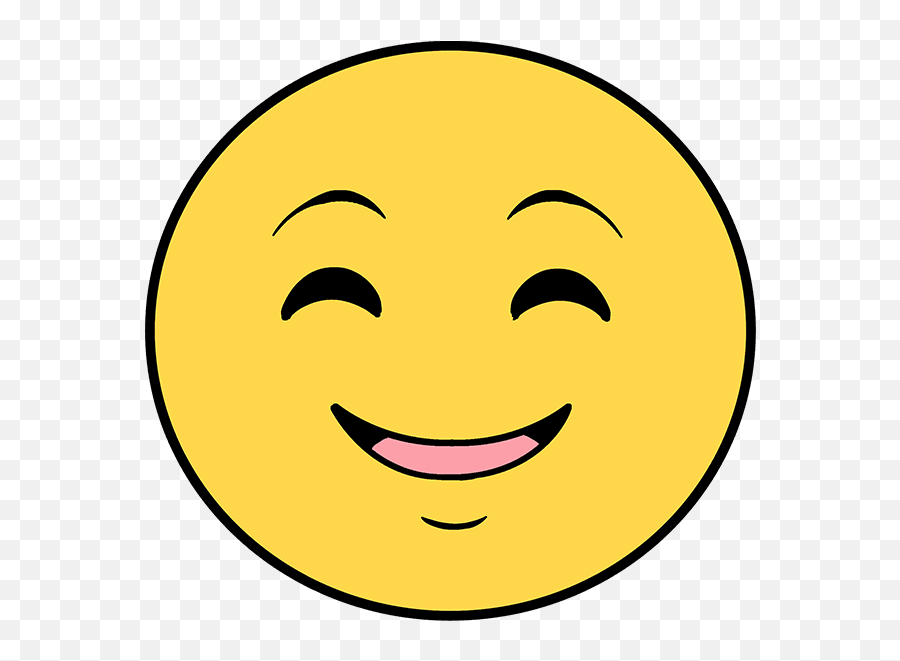 Happy Emoji - Easy How To Draw Happy Face,Emoji Meaning Chart