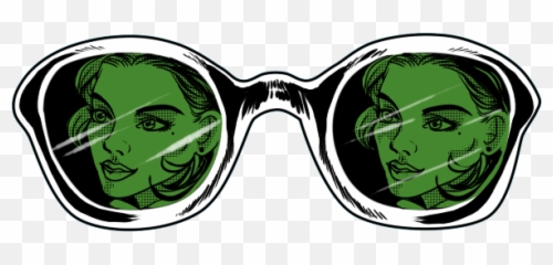 Emoji Girl Glasses Freetoedit Mimi Ftestickers - Illustration,Hulk Emoji