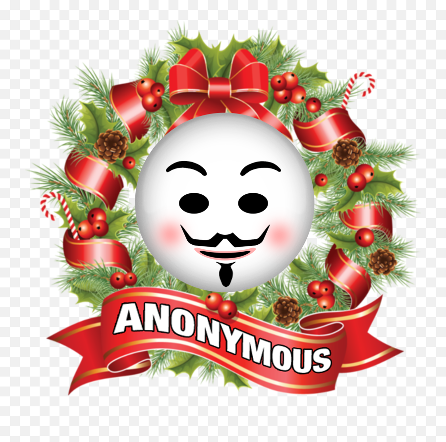 Anonymous Emoji - Sticker Merry Christmas And Happy New Year,Anonymous Mask Emoji