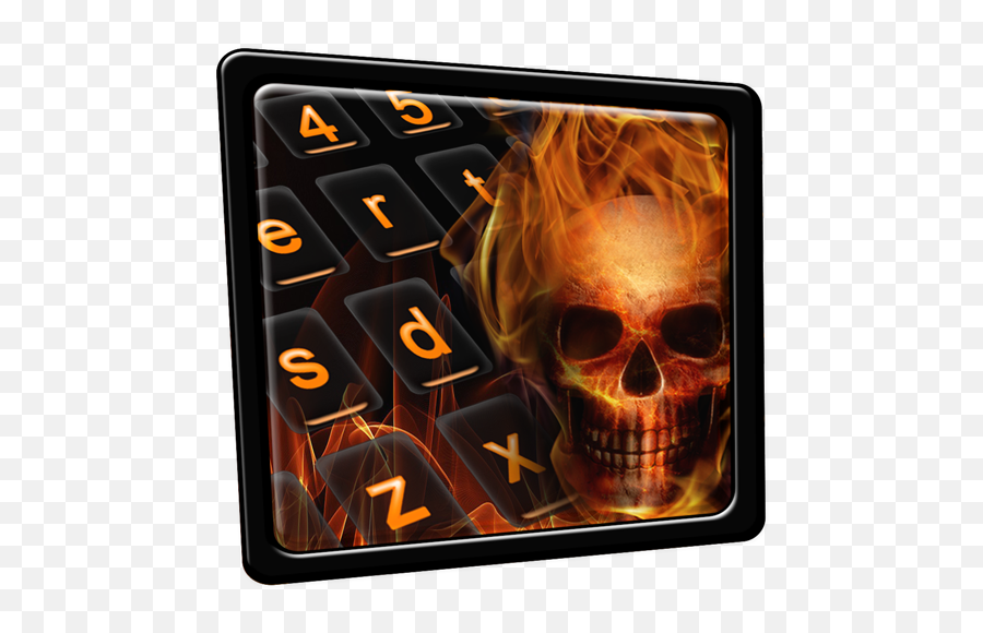 Hell Skull Fire Keyboard Theme - Skull Emoji,Skull Emoticons