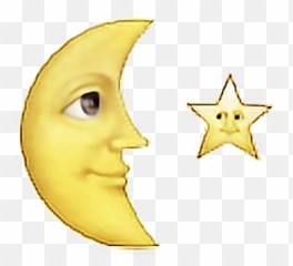 Download Star Moon Emoji Luna Estrellafreetoedit - Clip Art,Moon Emoji