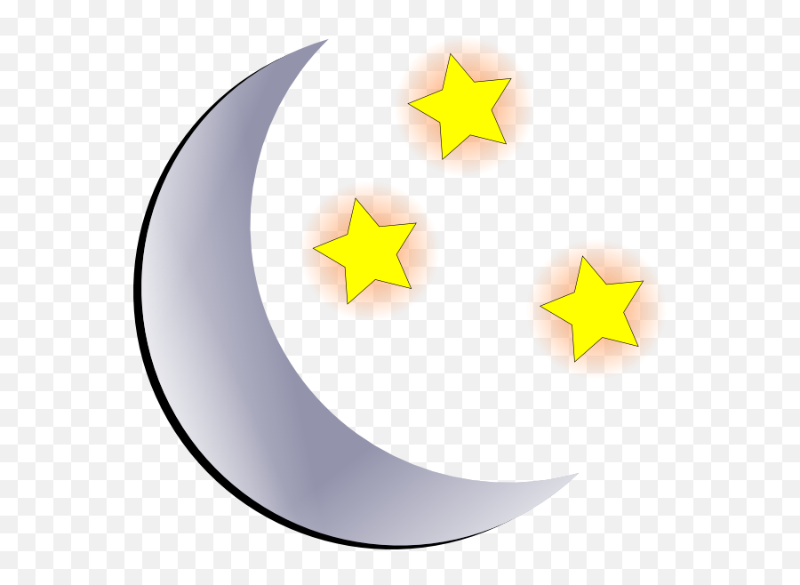 Moon And Stars Clipart Black And White - Cartoon Moon And Stars Emoji,Moon And Stars Emoji