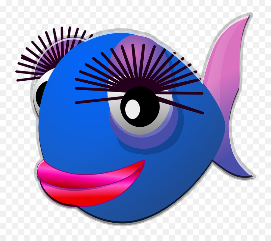 Fish Female Stylish - Cartoon Fish With Big Eyes Emoji,Cute Emoji Names