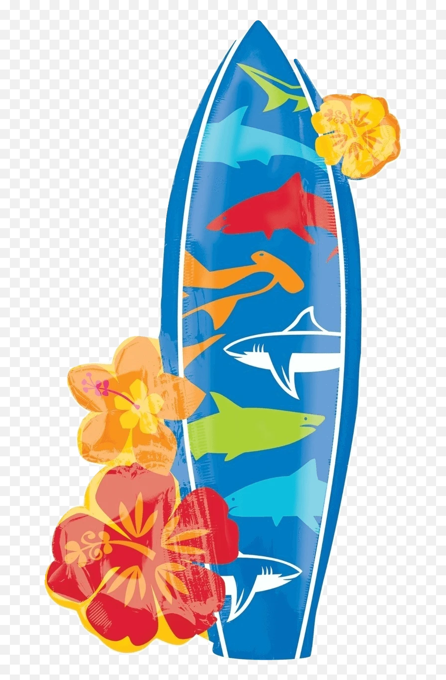 39 Giant Surfboard Balloon - Luau Surf Board Clip Art Emoji,Surfer Emoji