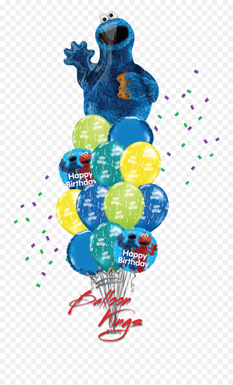 Cookie Monster Shape Bouquet - Sesame Street Balloon Bouquet Emoji,Cookie Monster Emoji