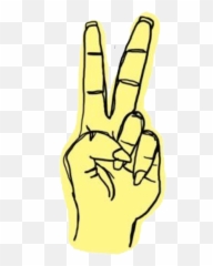 Pastel Pastelyellow Yellow Hand Peace Vsco Aesthetic - Stickers Emoji