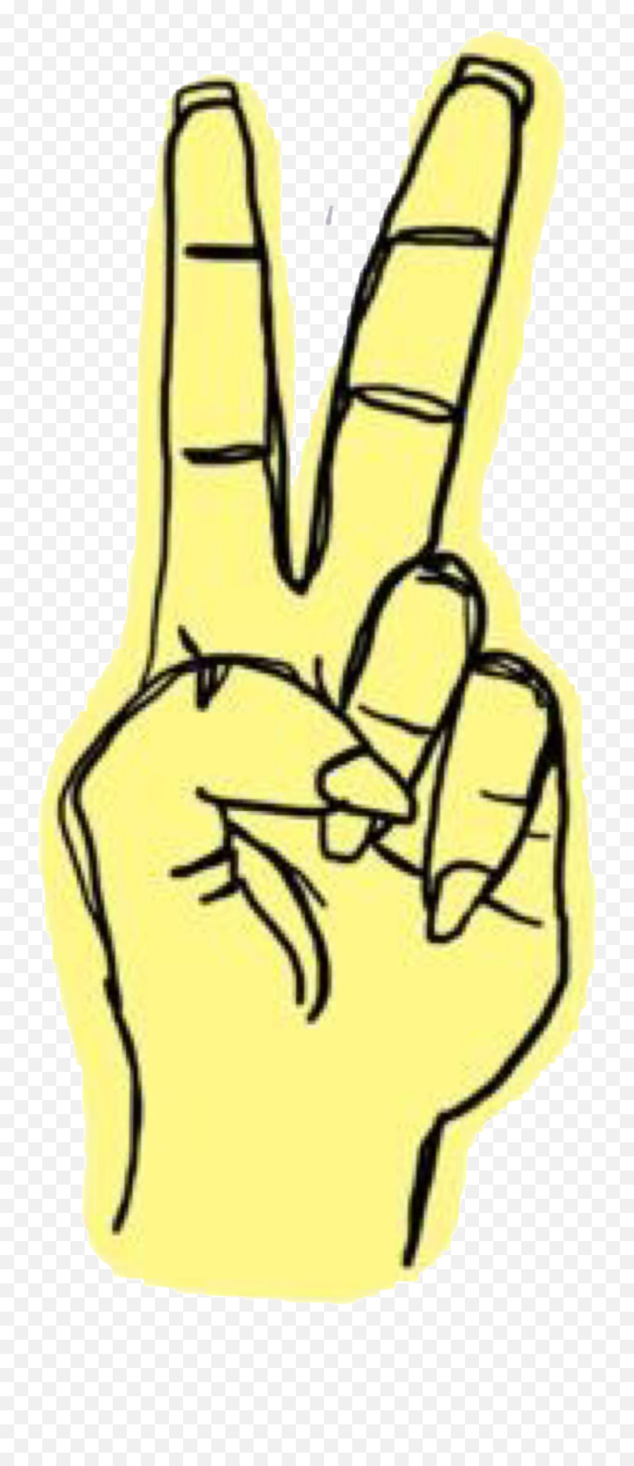 Pastel Pastelyellow Yellow Hand Peace Vsco Aesthetic - Aesthetic Stickers Yellow Hand Emoji,Peace Hand Emoji