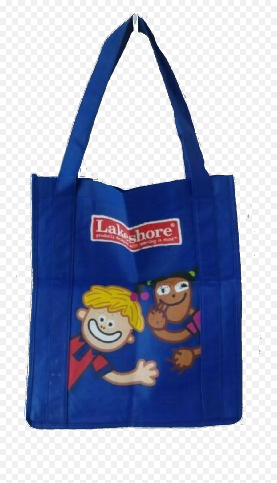 Kids Book Bag Library Tote Reusable By Lakeshore Blue Medium - Tote Bag Emoji,Emoji Bookbag