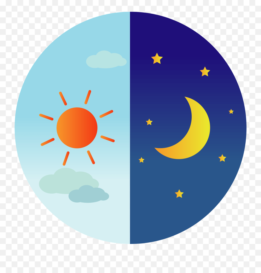 Day And Night Clipart Free Download Transparent Png - Day And Night Clipart Emoji,Half Star Emoji