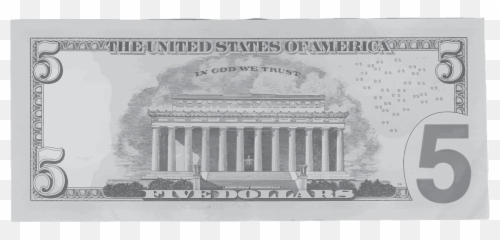 Dollar Five Abraham Lincoln Abraham - Back Of A 5 Bill Emoji,Money Wings Emoji