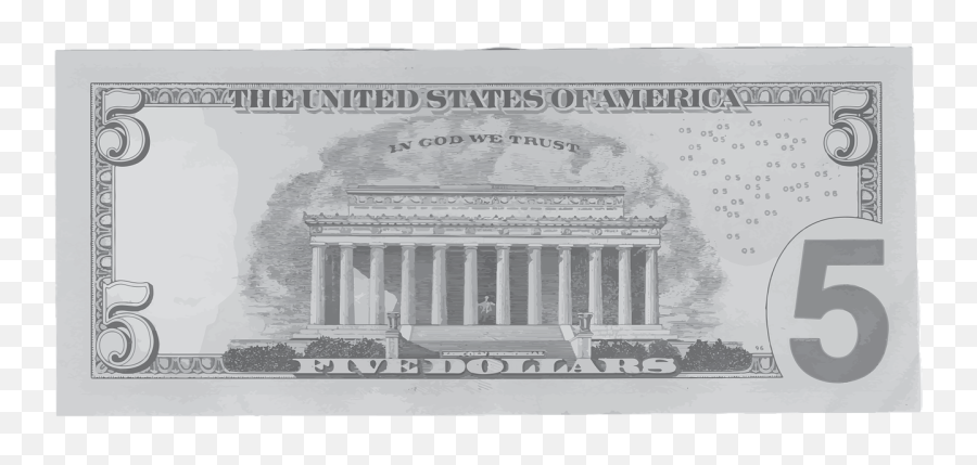 Dollar Five Abraham Lincoln Abraham - Back Of A 5 Bill Emoji,Money Wings Emoji
