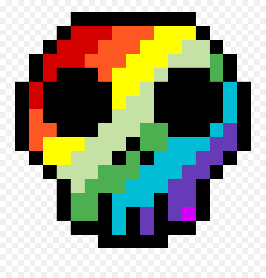 Pixilart - Rainbow Skull Pixel Art Emoji,Facebook Rainbow Emoticon