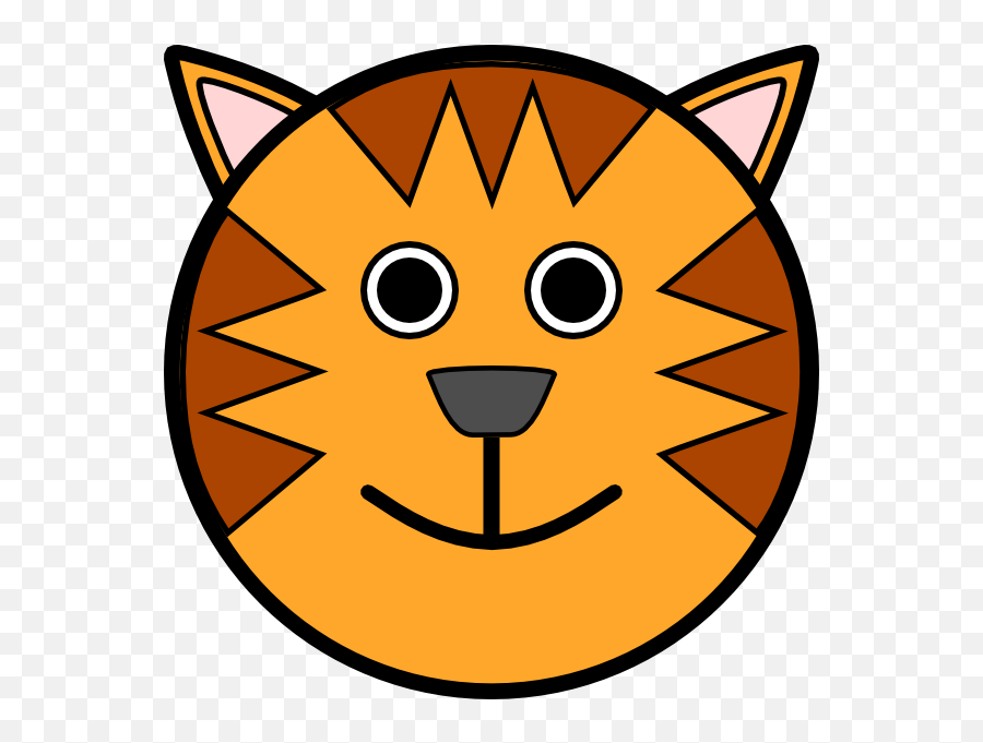 Tiger Cartoon Face - Tiger Face Clipart Emoji,Rosy Cheeks Emoji