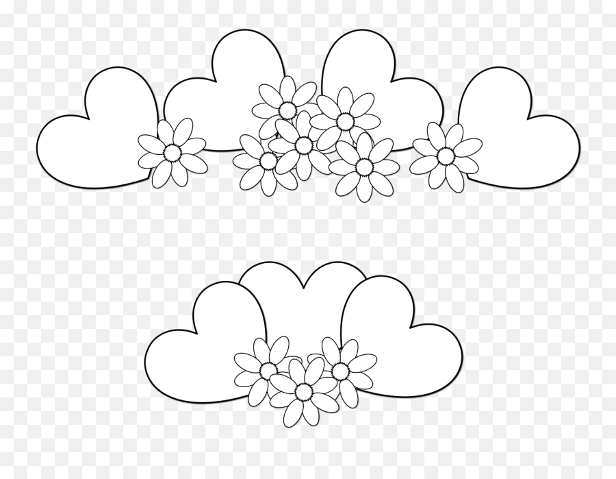 Hearts Heart Flower Flowers Drawing - Luckiest Girl In The World Emoji,Emoji Heart Made Of Hearts