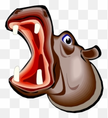 43348 Face Free Clipart - Hippo Mouth Open Clipart Emoji,Hippo Emoticon