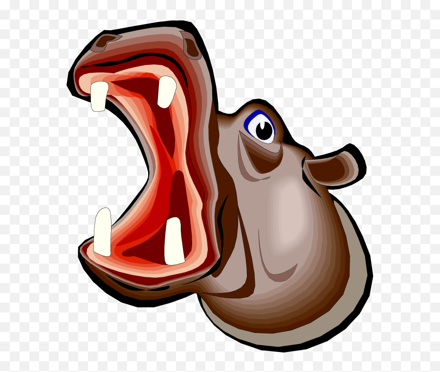 43348 Face Free Clipart - Hippo Mouth Open Clipart Emoji,Hippo Emoticon