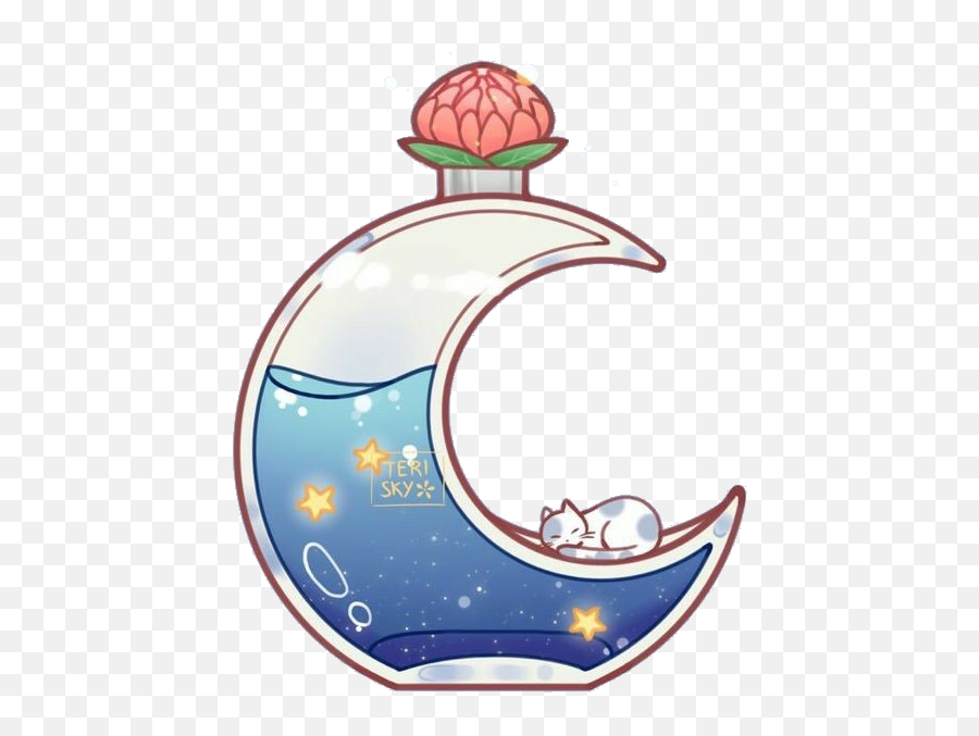 Potion Moon Blue Glass - Illustration Emoji,Potion Emoji