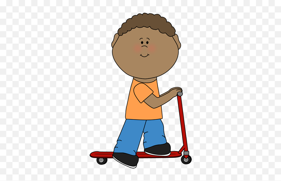 Kids Clip Art - Kids Images Kid Riding A Scooter Clipart Emoji,Emoji Backgrounds For Boys