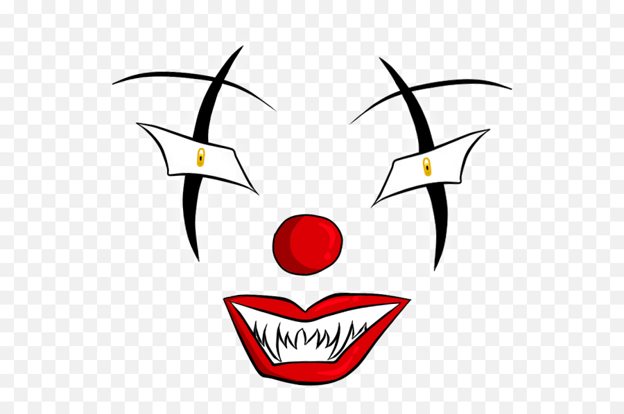 Easy Creepy Faces Drawings - Evil Clown Face Transparent Emoji,Killer Clown Emoji