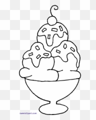 Icecream clipart black and white - Easy Coloring Pages Emoji