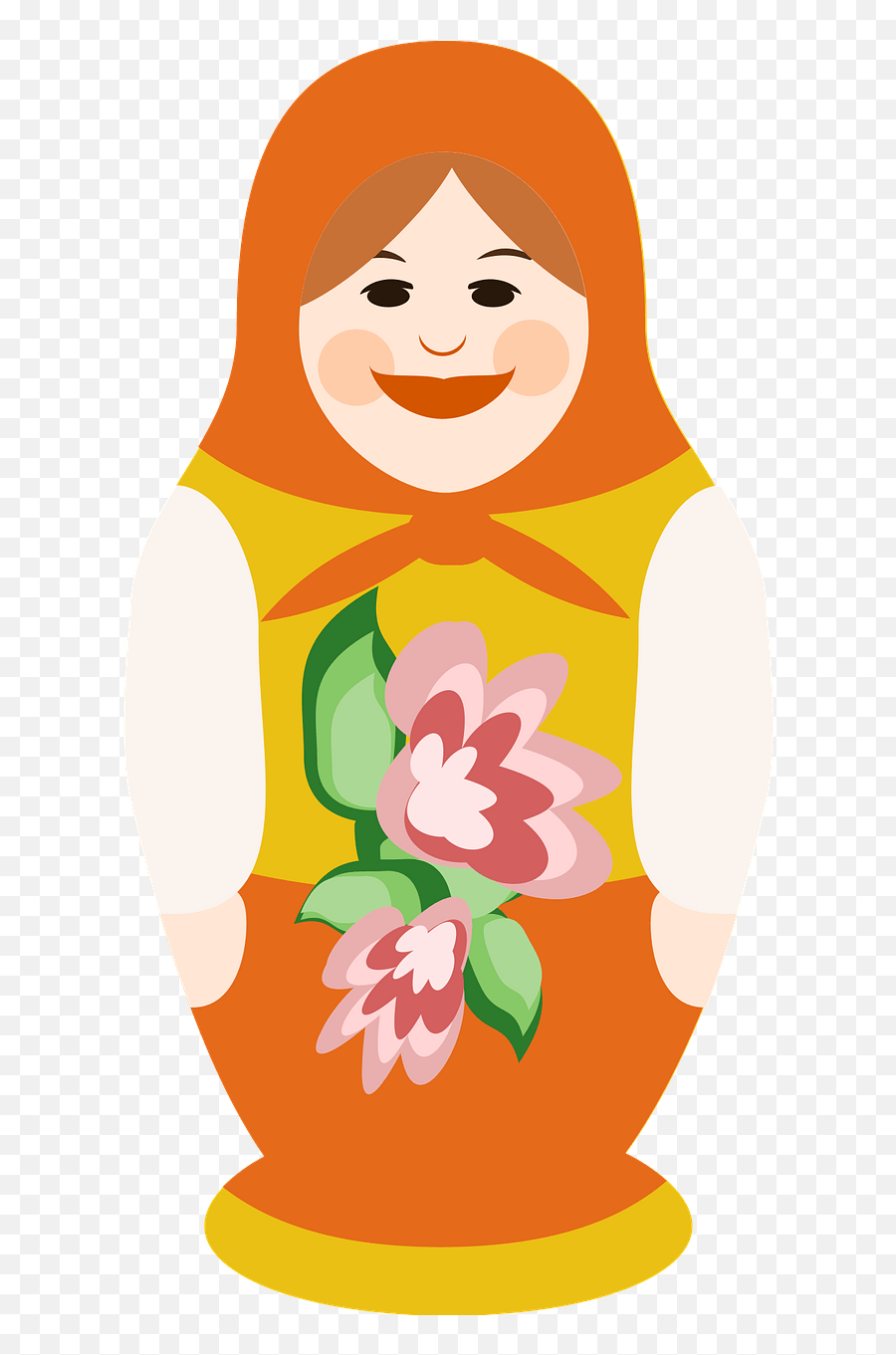 Happy Matryoshka - Russian Nesting Doll Clipart Free Matryoshka Doll Emoji,Russian Flag Emoji