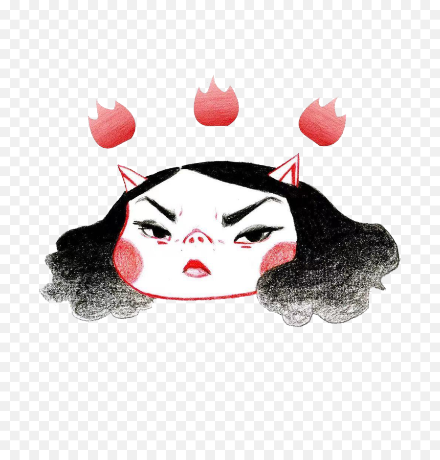 Angry Cute Girl Png Emoji,Cute Girl