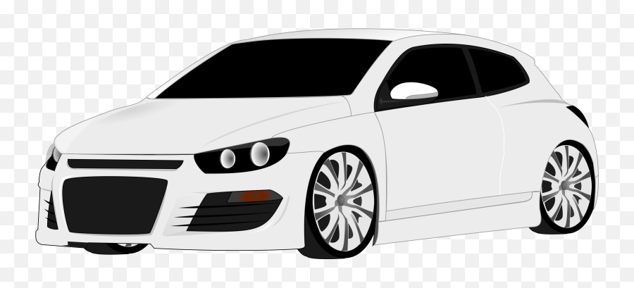 White Car Vector Image - Volkswagen Scirocco Clipart Emoji,Thinking Emoji Meme