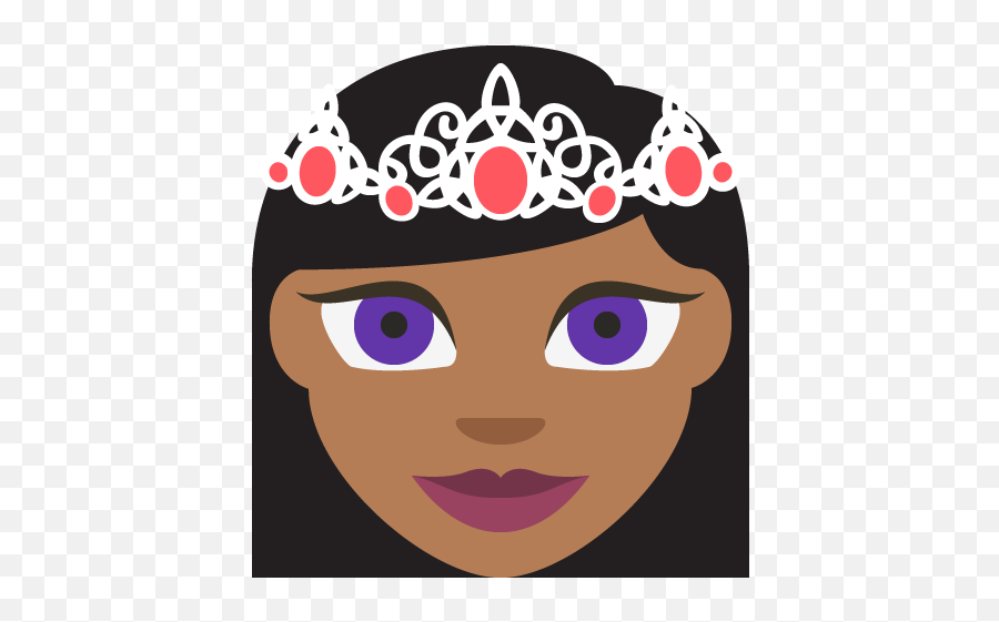 Medium Dark Skin Tone Emoji Emoticon - Dark Skin Women Emojis,Princess Emoticon