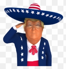 Salute 3d Mexican Trump Caricature - Saluting Transparent Background Emoji