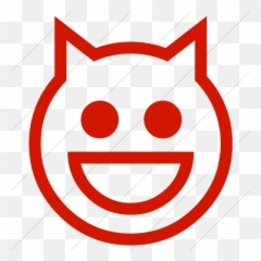 Iconsetc Simple Red Classic Emoticons Smiling Cat Face - Smiley Émotions Maternelle Emoji,Cat Emoticon