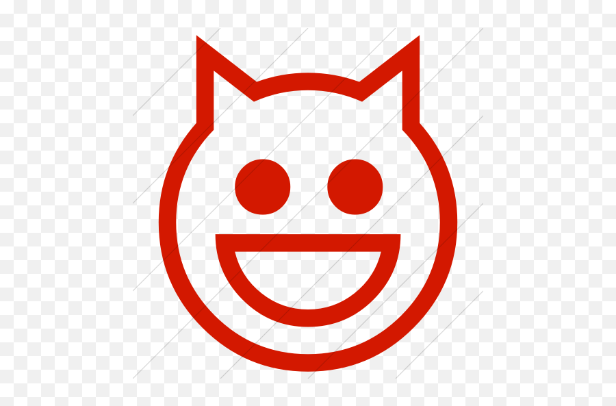 Iconsetc Simple Red Classic Emoticons Smiling Cat Face - Smiley Émotions Maternelle Emoji,Cat Emoticon
