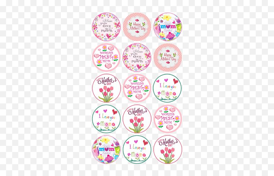 Motheru0027s Day 15x 2u2033 Or 30x 15u2033 Cupcakes - Love You Mom Cupcake Toppers Emoji,Mothers Day Emoji