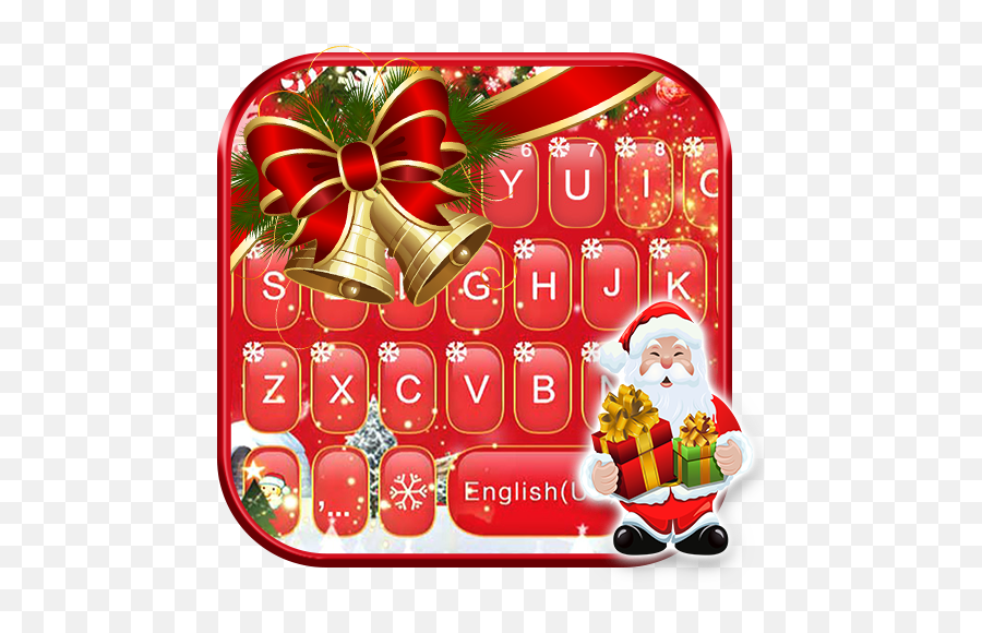 Red Christmas1 Keyboard Theme - Santa Claus Emoji,Santa Emoji Copy And Paste