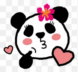 panda kiss emoji heart - Sticker by LOVED Portable Network Graphics