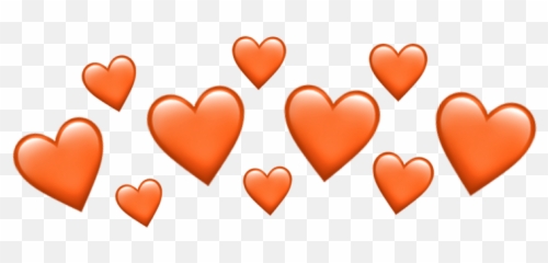 Orange Heart Heartcrown Emoji Emojiiphone Crown - Transparent