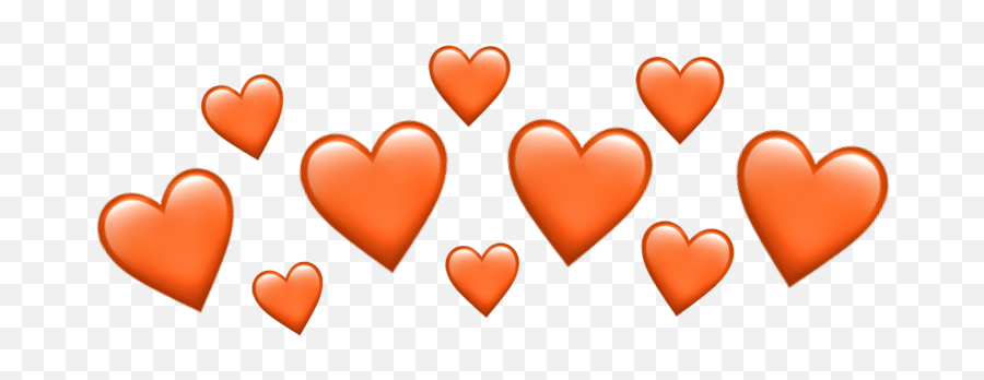 Orange Heart Heartcrown Emoji Emojiiphone Crown - Orange Heart Emoji Transparent,Orange Heart Emoji