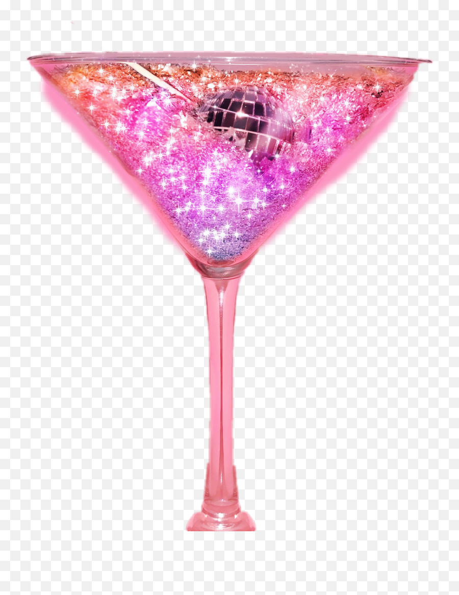 Pink Champaign Sparkle Sticker - Martini Glass Emoji,Champaign Emoji